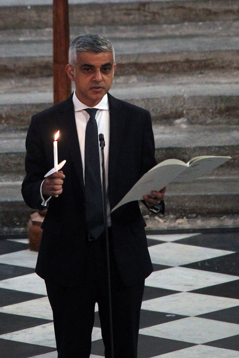 Prayers are said by Mayor of London, the Rt Hon Sadiq Khan