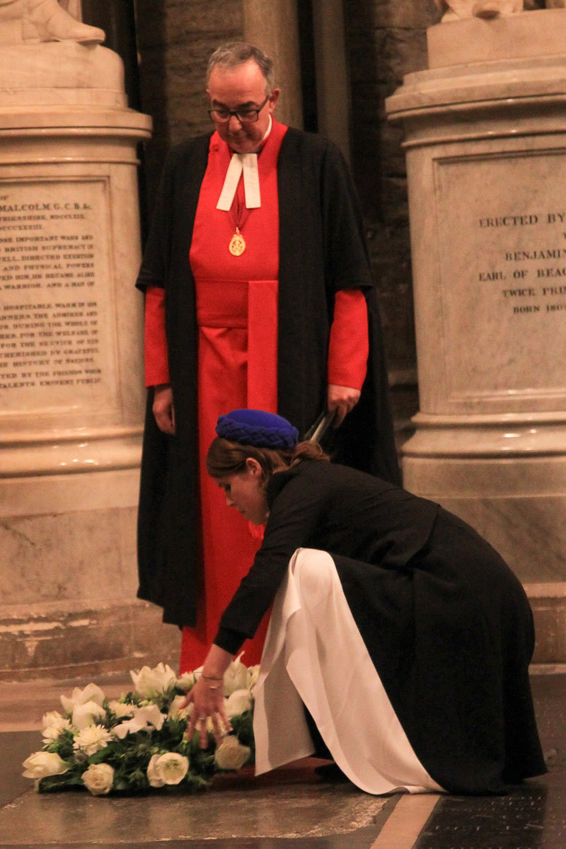 Her Royal Highness Princess Eugenie of York lays a wreath at the grave of William Wilberforce