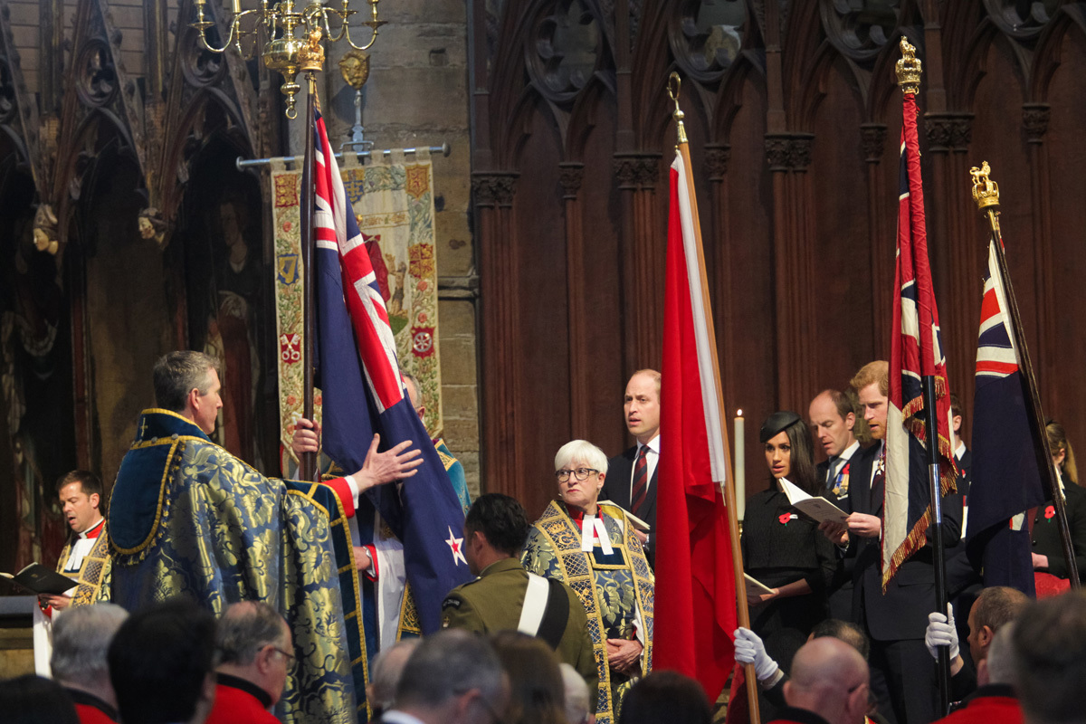 Flags were borne through the Abbey Church and placed in the Sacrarium