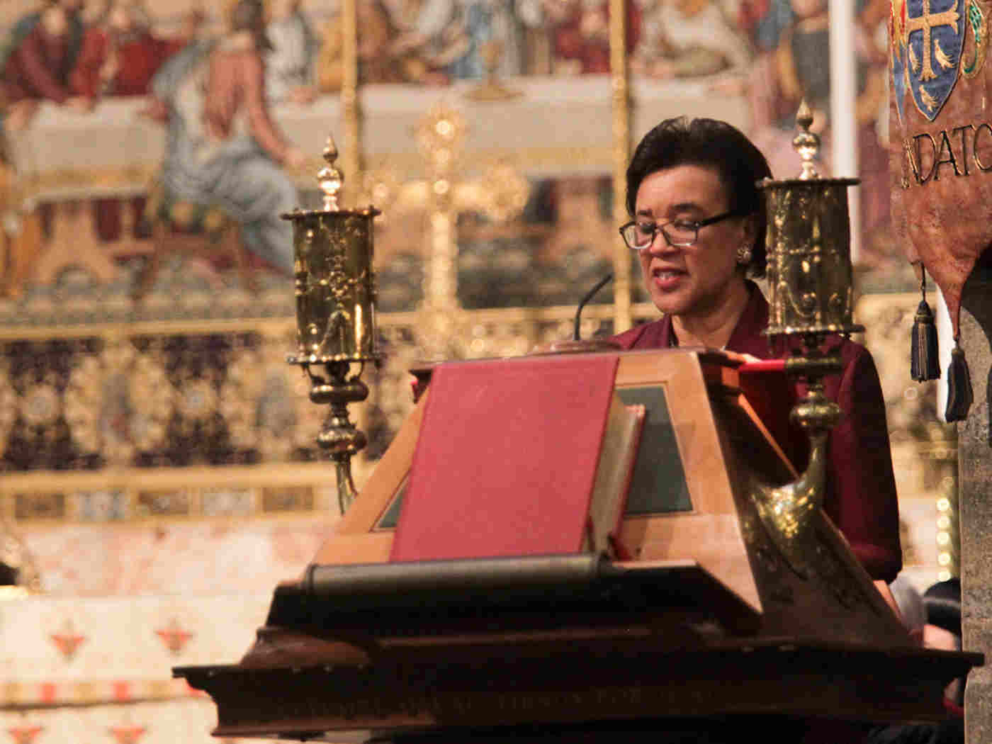The Right Honourable The Baroness Scotland of Asthal QC, Secretary-General of the Commonwealth, reads St Luke 16: 19-end