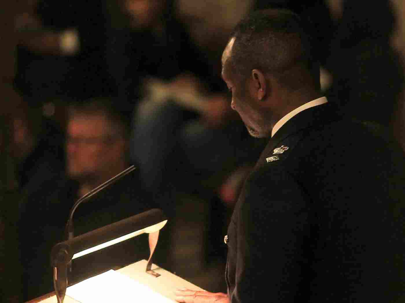 Chief Superintendent Ade Adelekan, OCU Commander, Violent Crime Taskforce, reads Genesis 3: 8–14