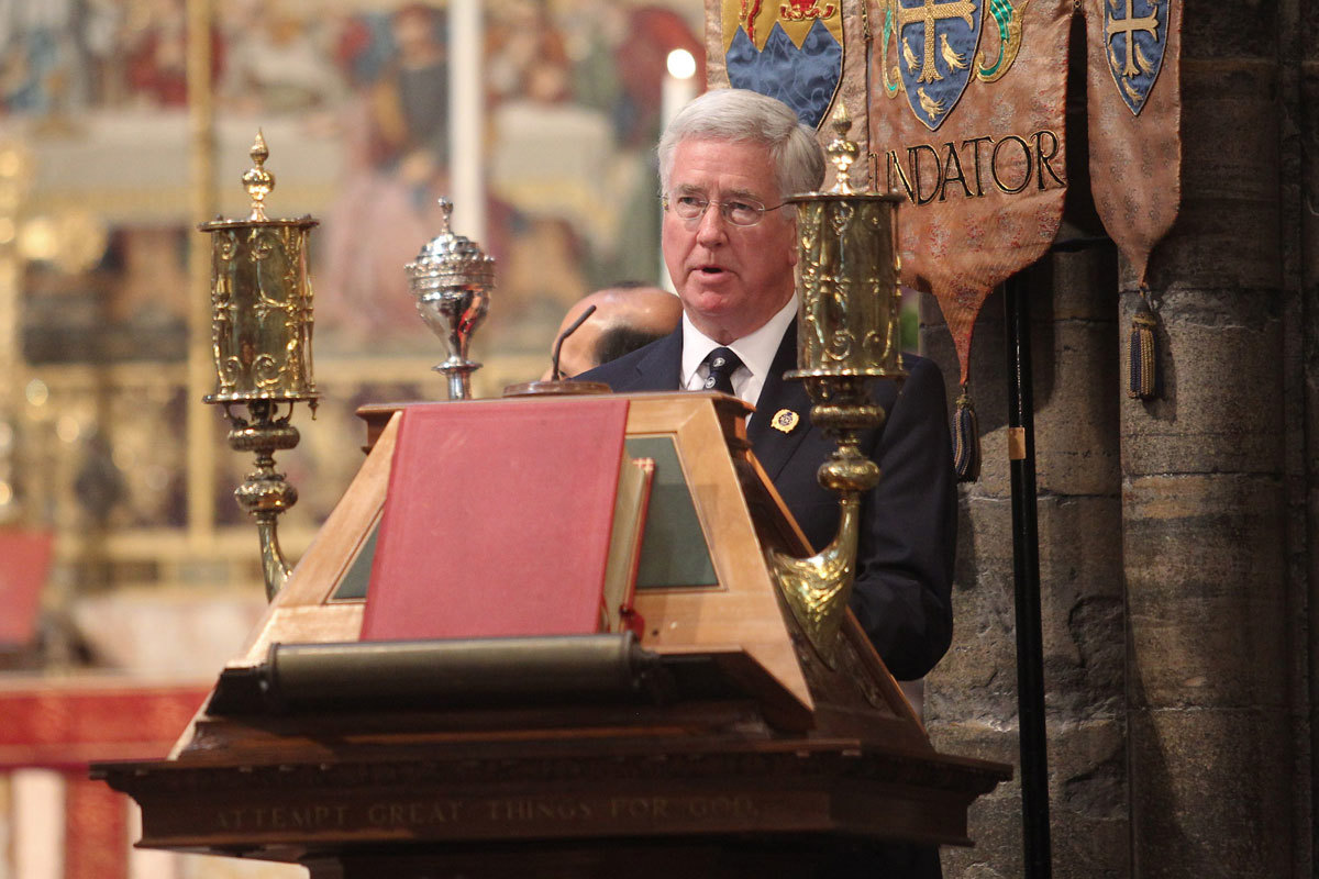 The Right Honourable Sir Michael Fallon KCB, Chairman, Commonwealth War Graves Commission, reads Job 19: 23-27