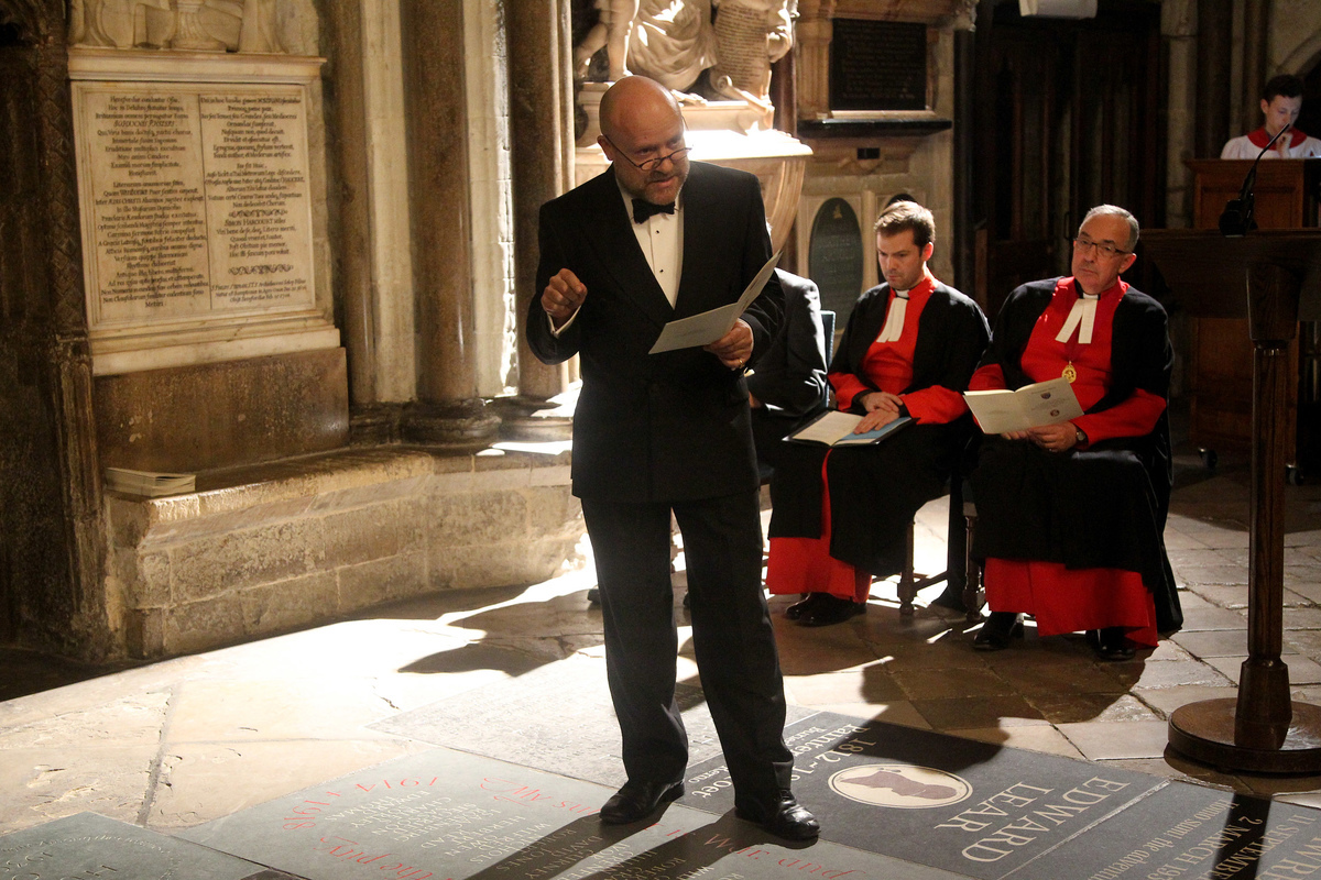 Tim Francis, actor, performs the Barchester Prayer