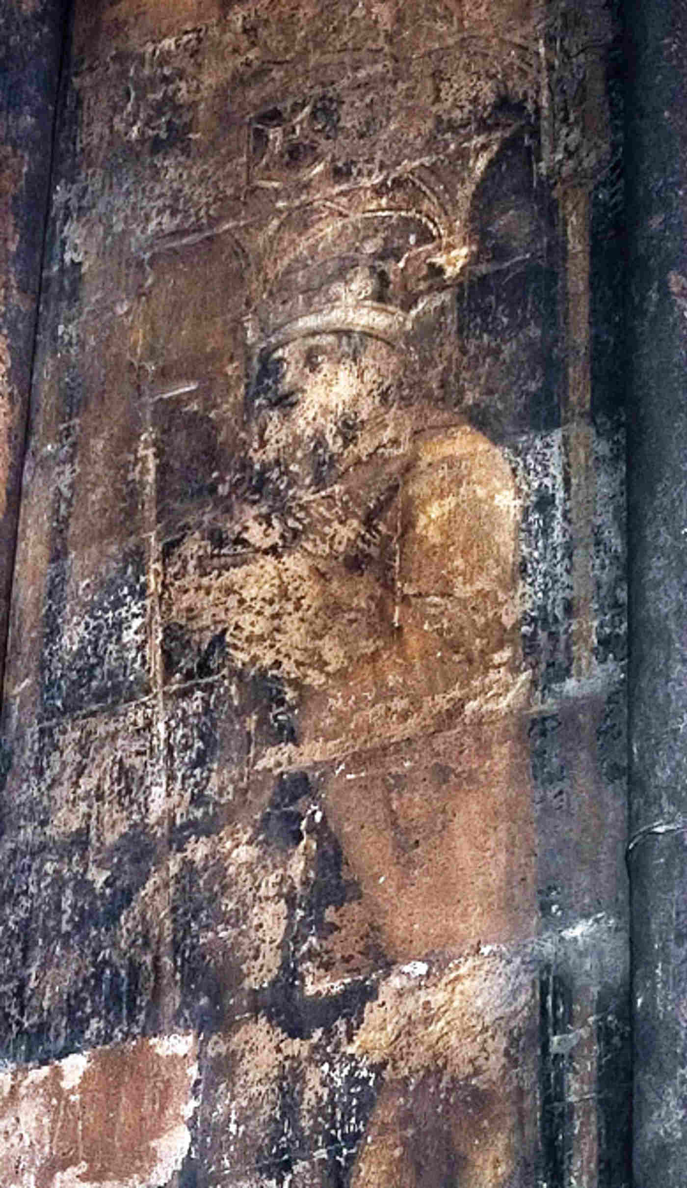 Islip Chapel Upper, St Edward Wall Painting, Face (DL) 300 Westminster Abbey Copyright Photo