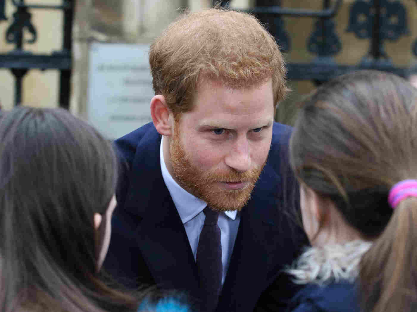 HRH Prince Henry of Wales meets schoolchildren after the service