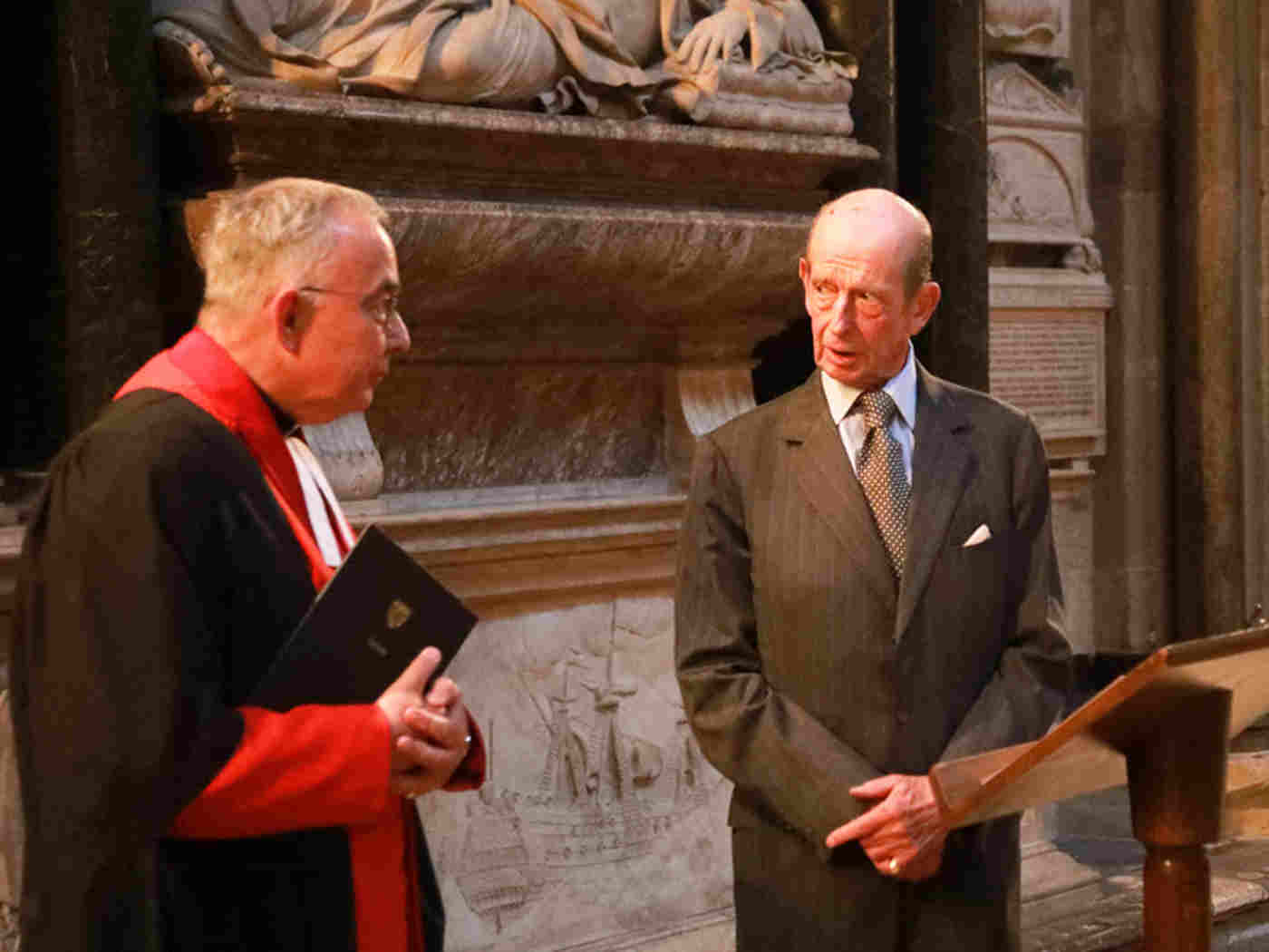 HRH The Duke of Kent asks the Dean to receive the stone into the custody of the Dean and Chapter