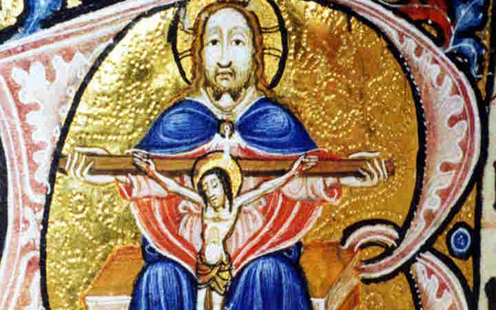 Illuminated manuscript image of the Trinity