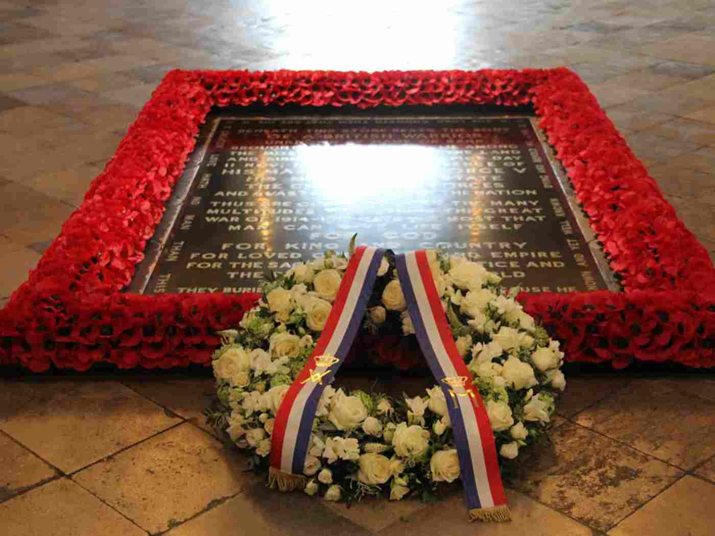 The wreath laid at the Grave of the Unknown Warrior