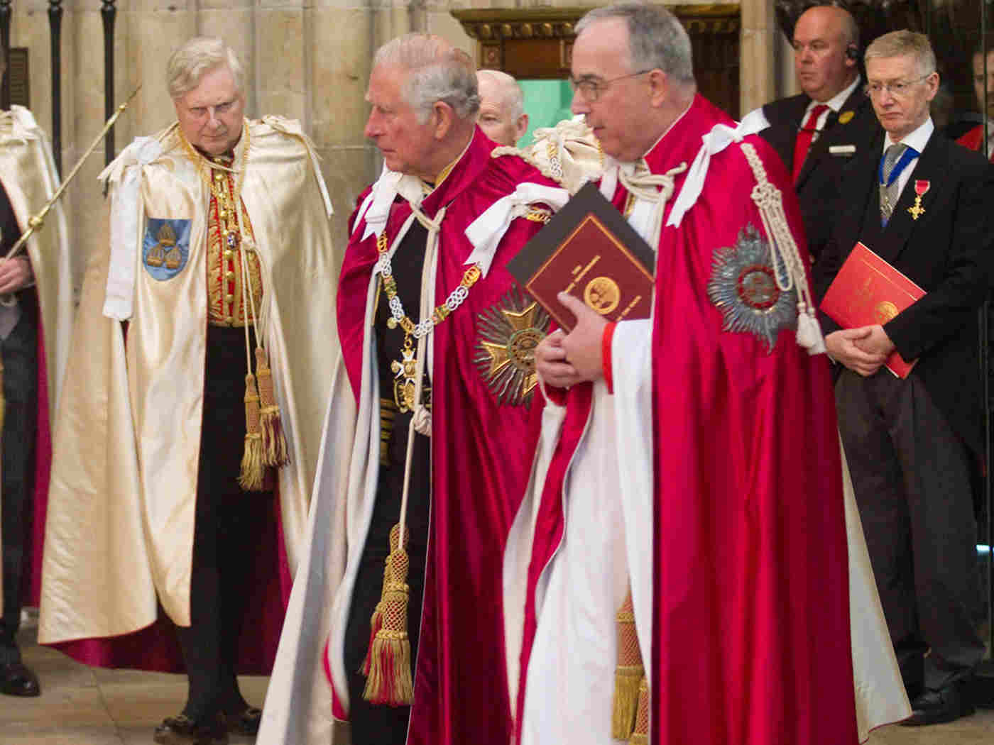 The Great Master, HRH The Prince of Wales, arrives at the service