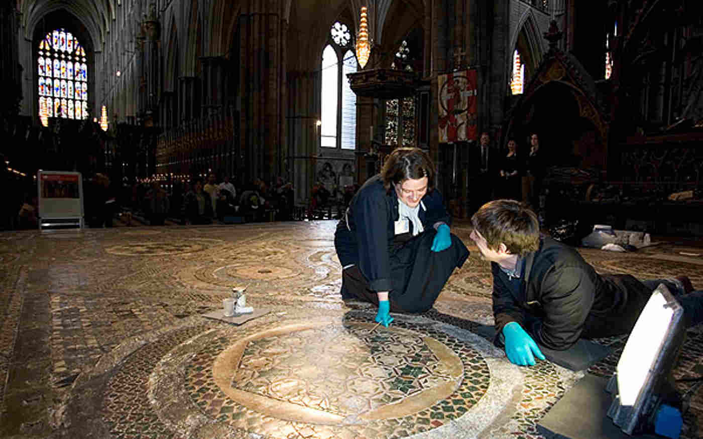 Conservation work starts on the Cosmati pavement