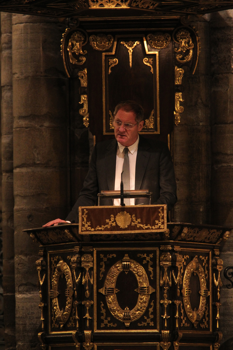 Sir Andrew Motion reads his poem, Finis, written specially for the service