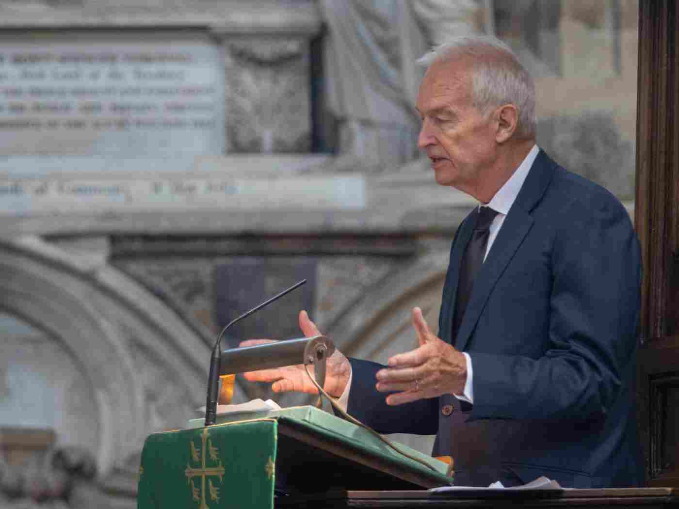 Broadcaster Jon Snow reads a tribute