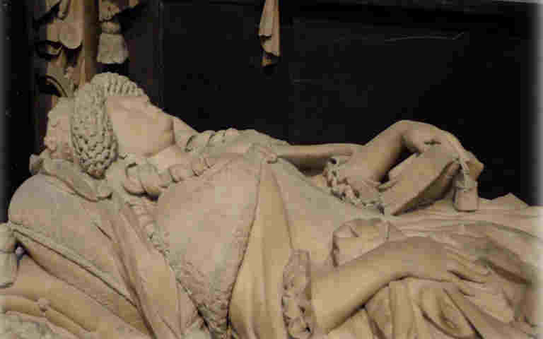 Photograph of Margaret Cavendish's memorial at Westminster Abbey for a video about characters