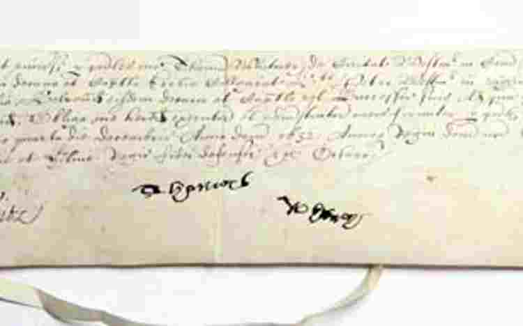 Bond signed by Thomas Whitney with a red wax seal on the bottom right