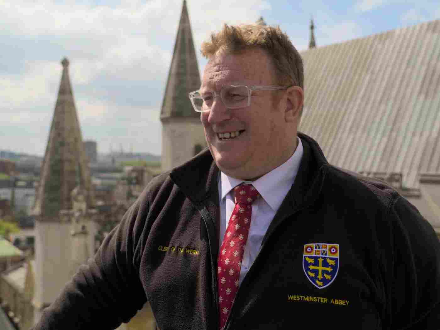Clerk of the Works Ian looks out over the Abbey roofs