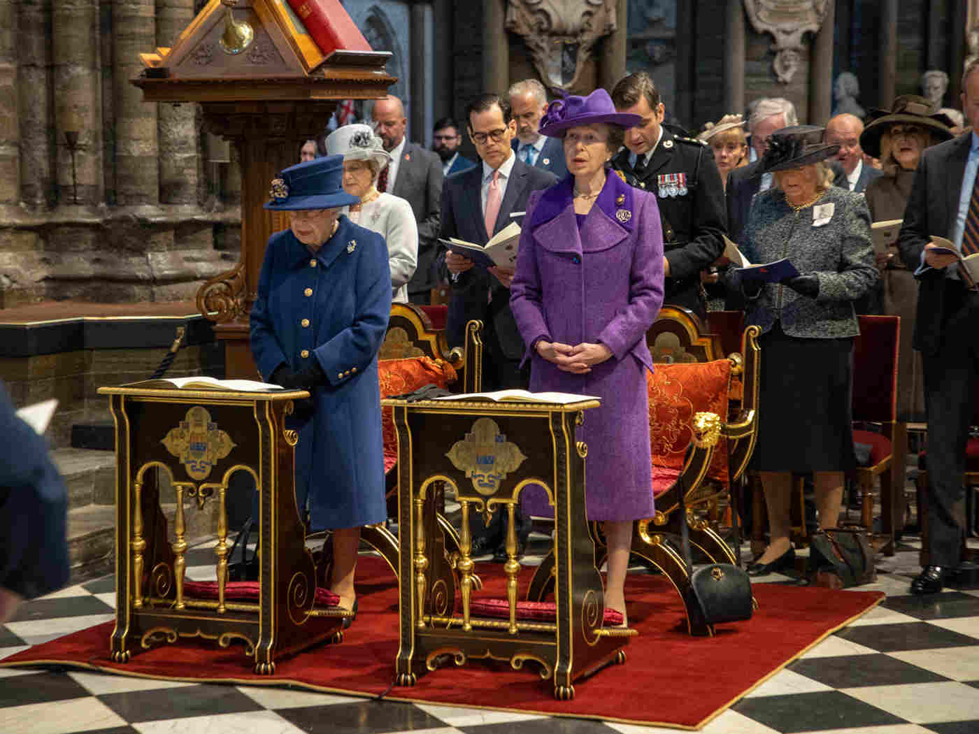 HM The Queen and HRH The Princess Royal at the service