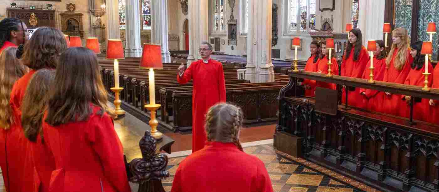 The Choristers of St Margaret's rehearsal