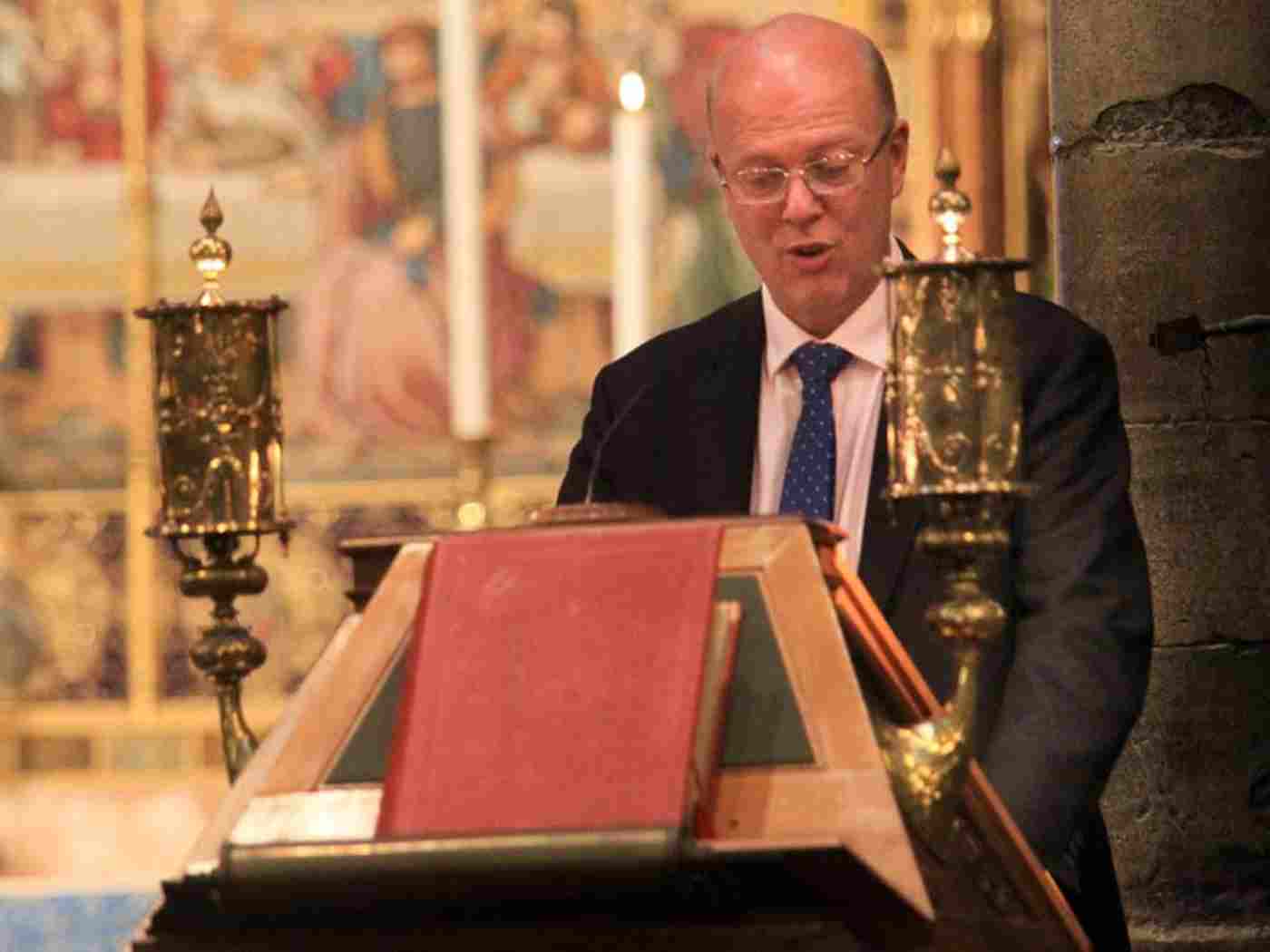 The Right Honourable Chris Grayling MP, Secretary of State for Transport, reads 1 Corinthians 12: 4-11