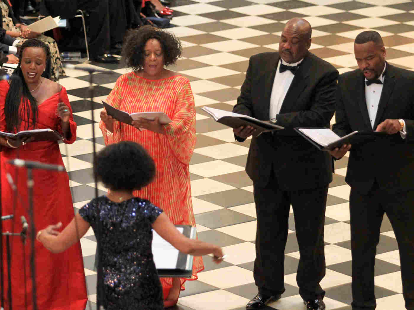 The Windrush Soloists sang 'Psalm to Windrush: for the Brave and Ingenious', an anthem by Shirley J Thompson commissioned for the service