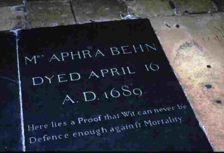 Gravestone of Aphra Behn, set in the floor