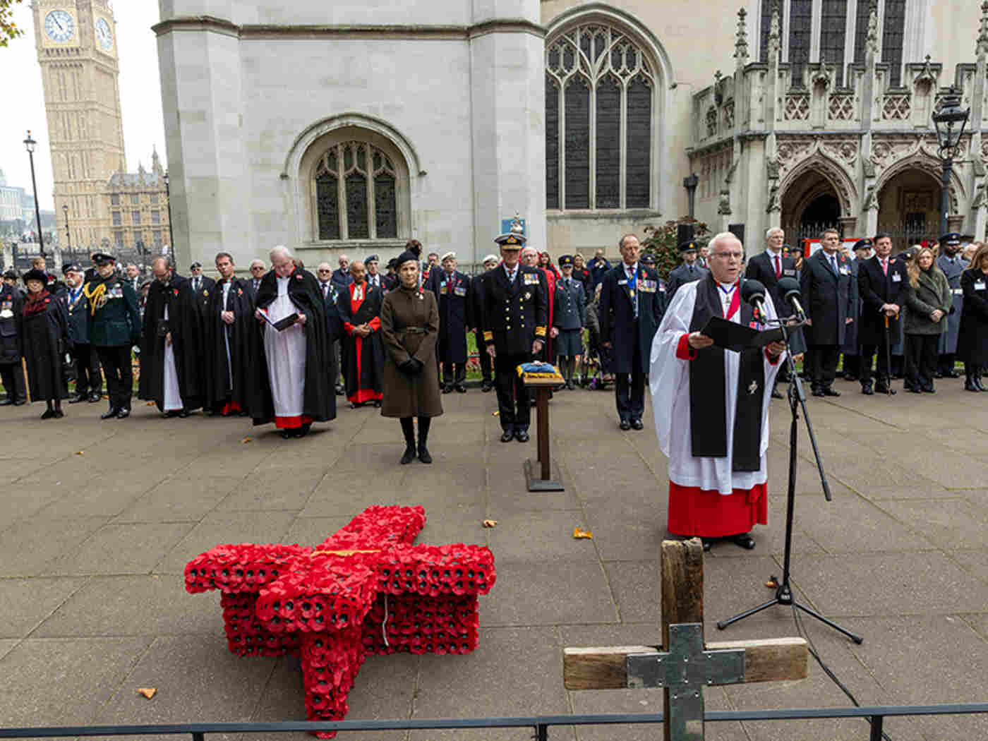 The Dean of Westminster, the Very Reverend Dr David Hoyle, gives the welcome address