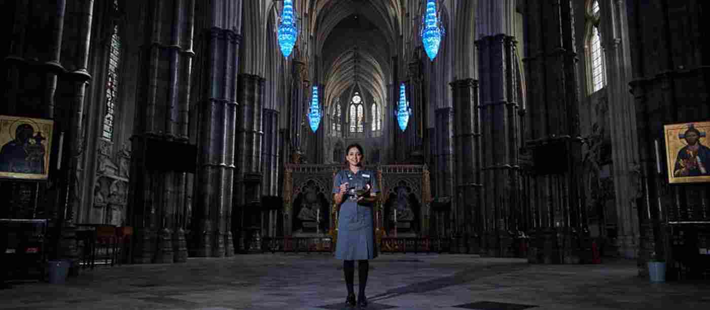 Abbey turns itself NHS blue for nurses’ tribute