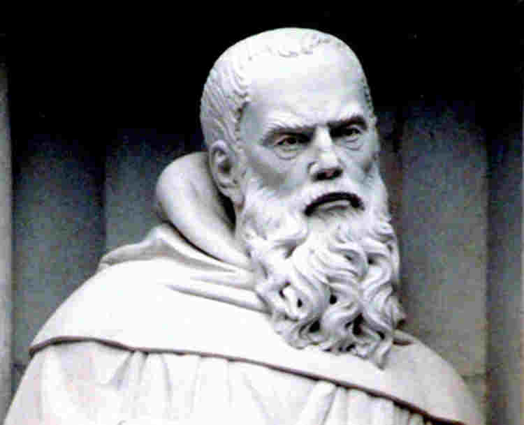 Photograph of St Maximilian Kolbe statue, one of 10 modern martyrs above the Great West Door at Westminster Abbey