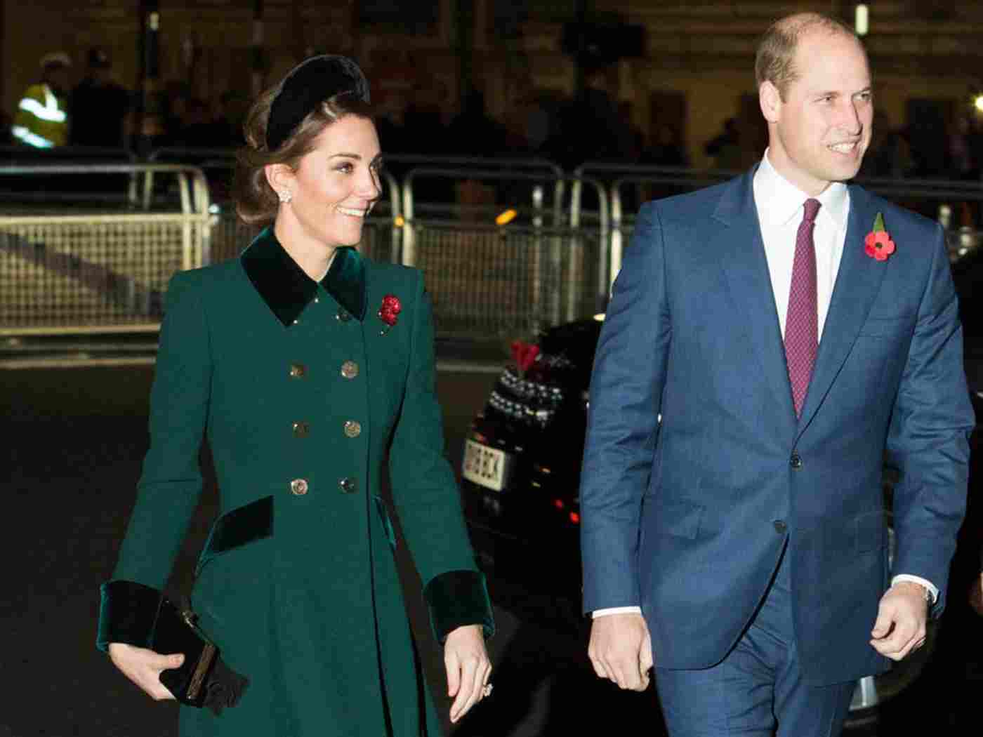 The Duke and Duchess of Cambridge arrive for the service