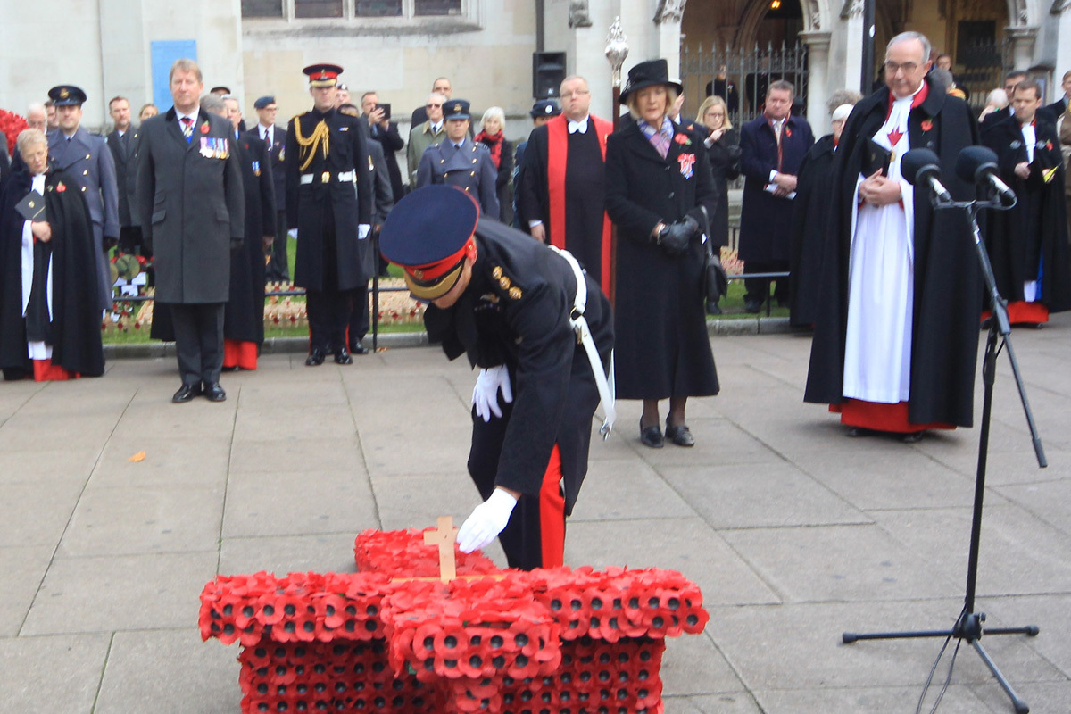 Prince Harry lays his Memorial Cross