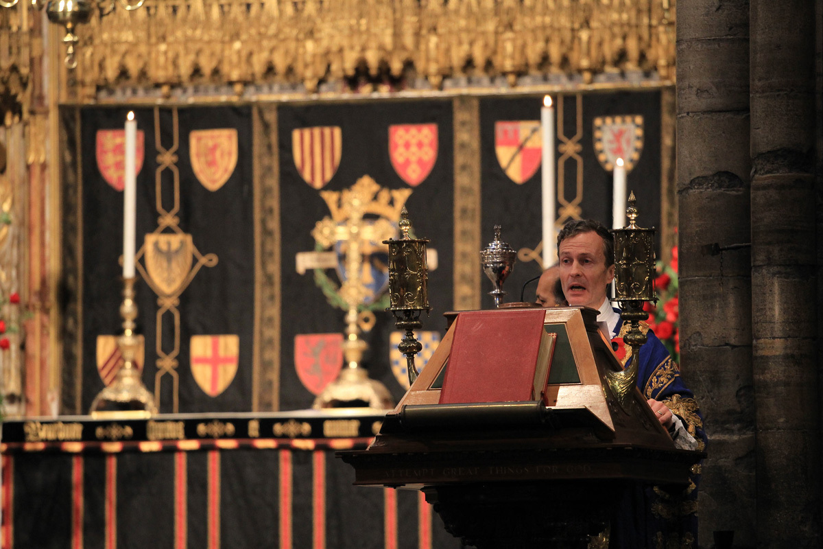 The Lord Mayor of Westminster, Councillor Ian Adams, reads Isaiah 65: 17, 19-22, 24-25