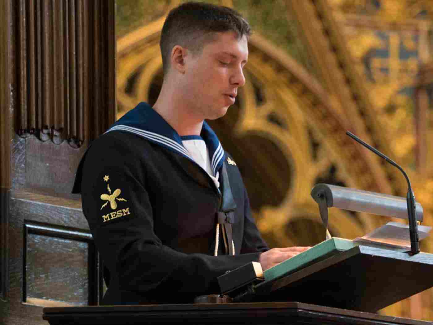 Leading Engineering Technician Edward Owen gives a Testimony