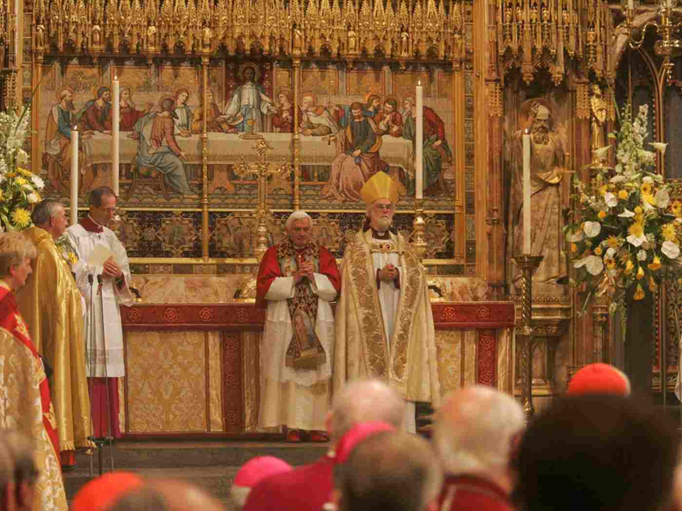 The Archbishop of Canterbury and the Pope pronounce the Blessing together