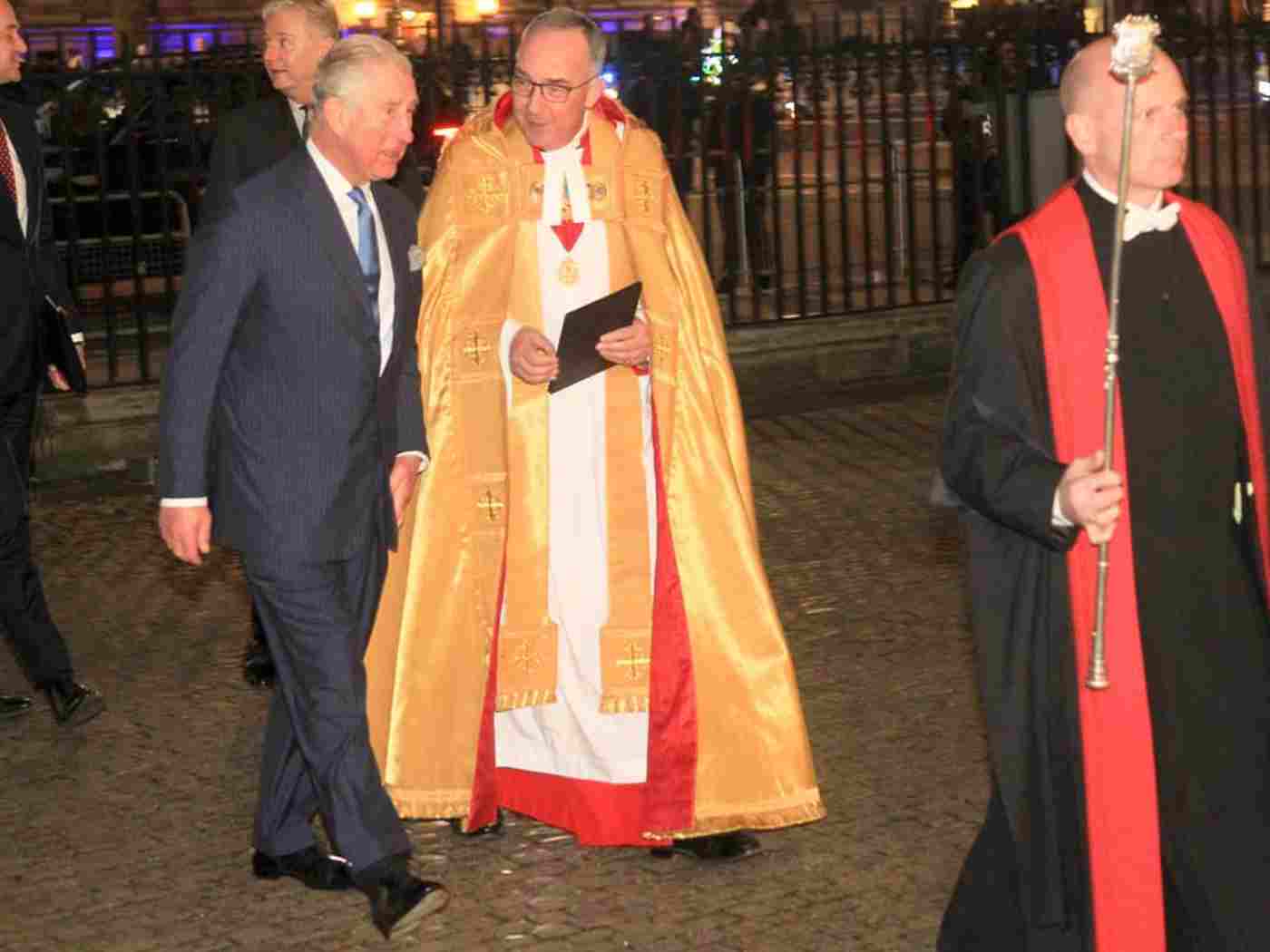 The Prince of Wales arrives at the service