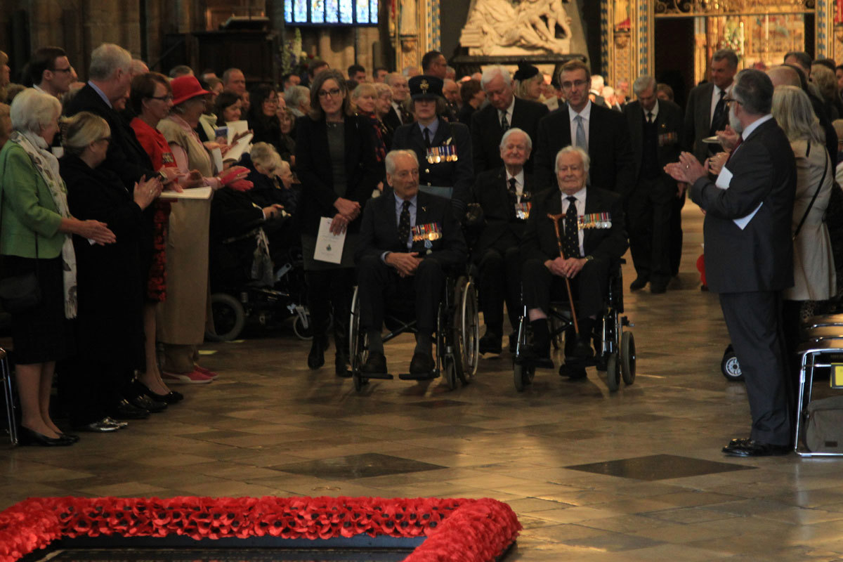 Battle of Britain veterans were applauded by the congregation after the service