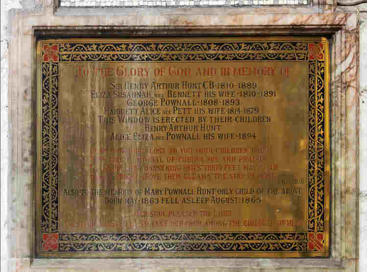 Sir Henry Arthur Hunt and family