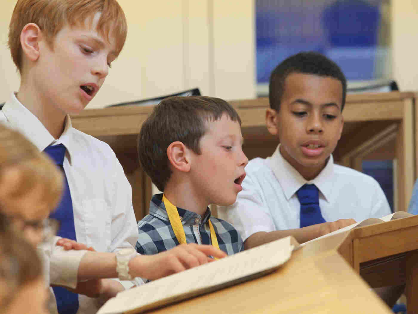 Rehearsing with the Abbey Choir