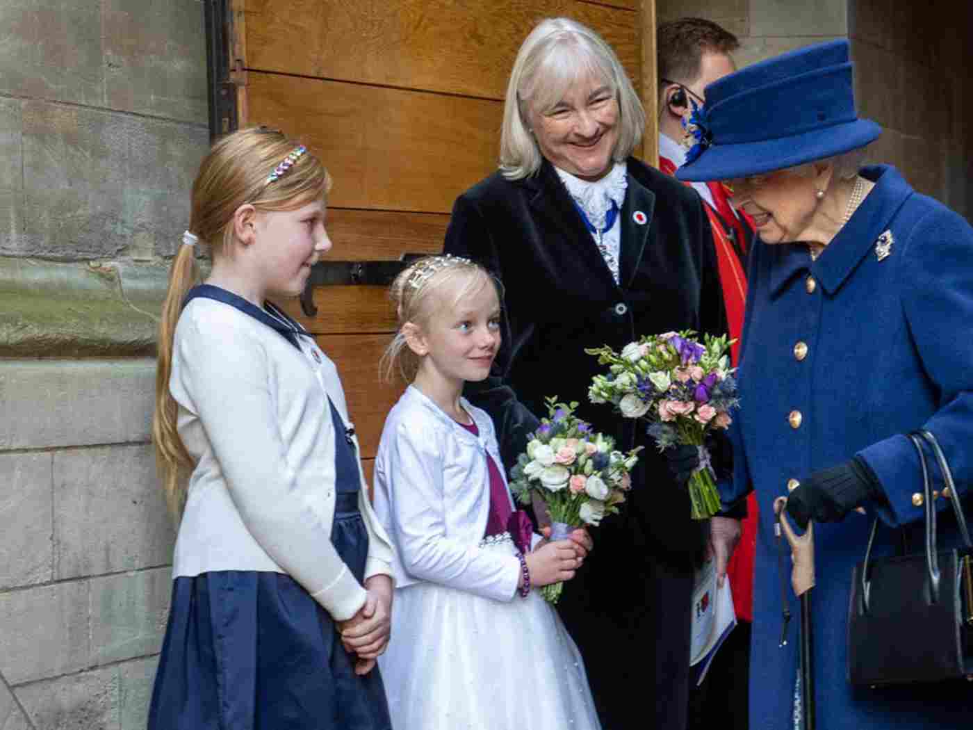 Posies are presented to HM The Queen and HRH The Princess Royal