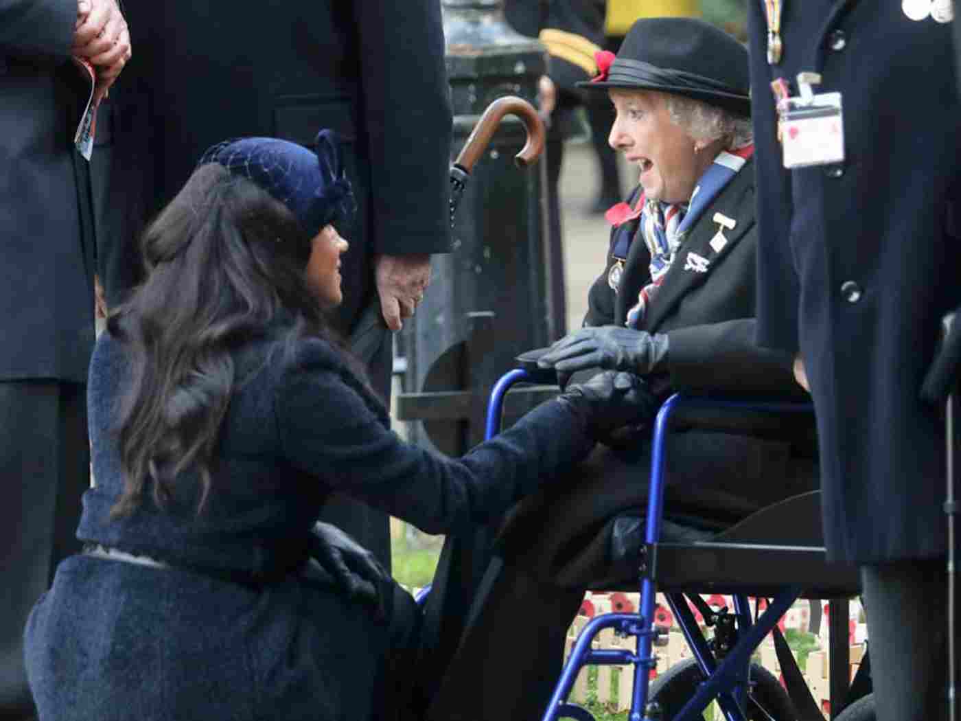 The Duchess of Sussex with a veteran