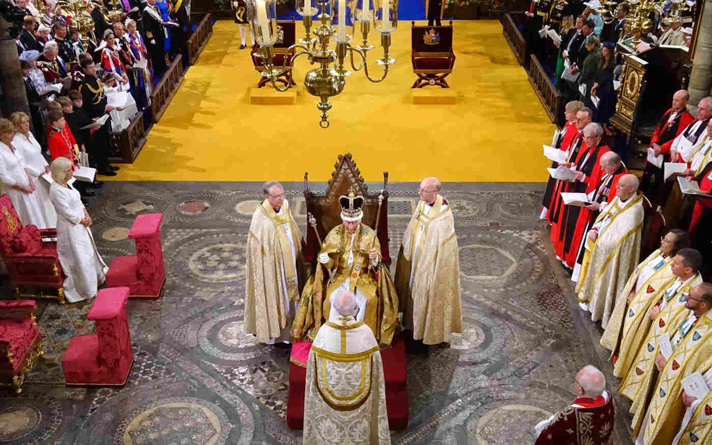 Photograph of His Majesty King Charles III's coronation in 2023 within Westminster Abbey