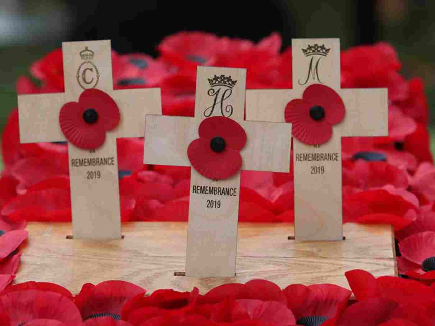 The crosses laid by the Royal Family