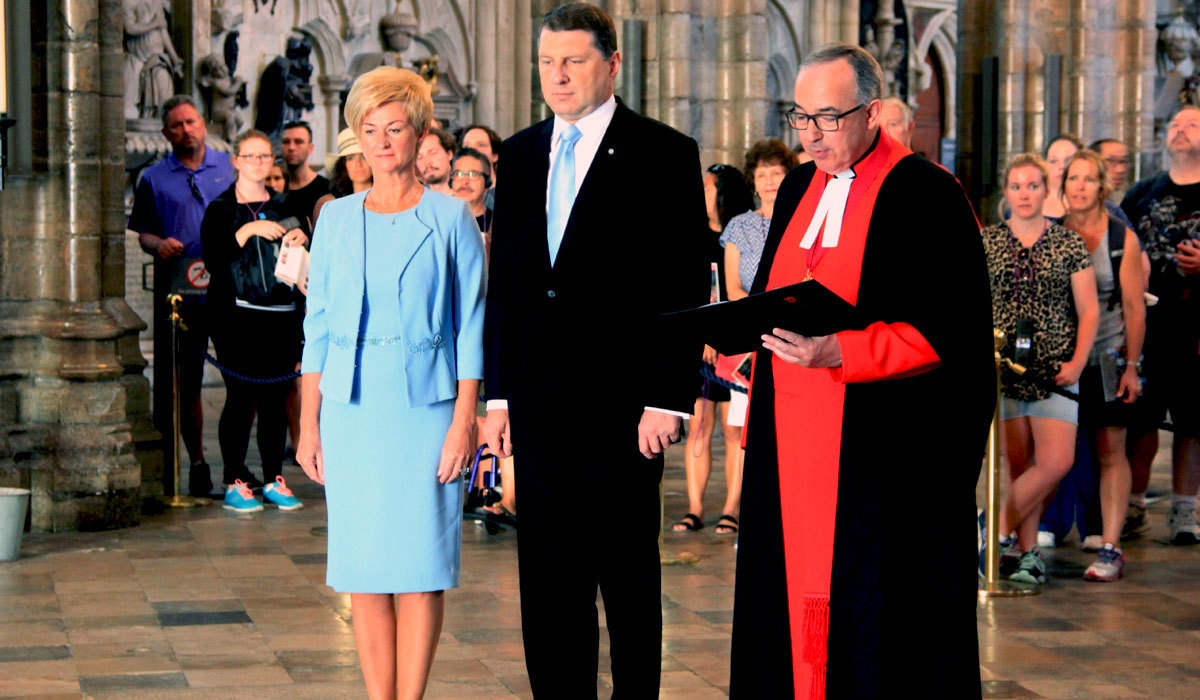 Abbey welcomes President of Latvia