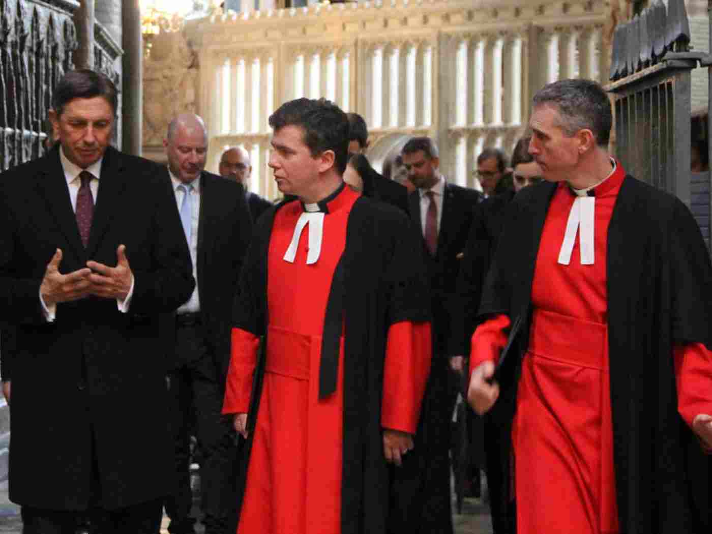 President Pahor is taken on a tour of the Abbey