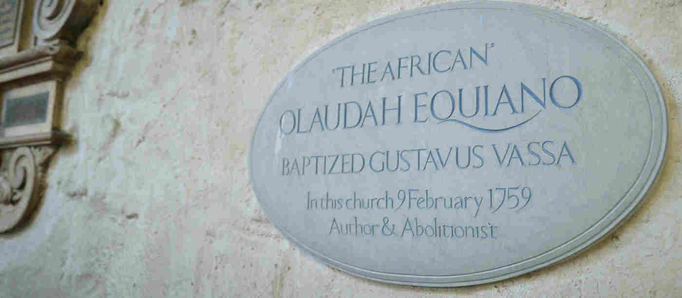 Memorial plaque to Olaudah Equiano in St Margaret's Church, Westminster