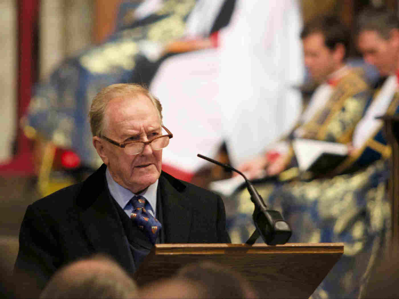 Robert Hardy CBE, actor, read the Prologue from Act IV from Shakespeare's Henry the Fifth