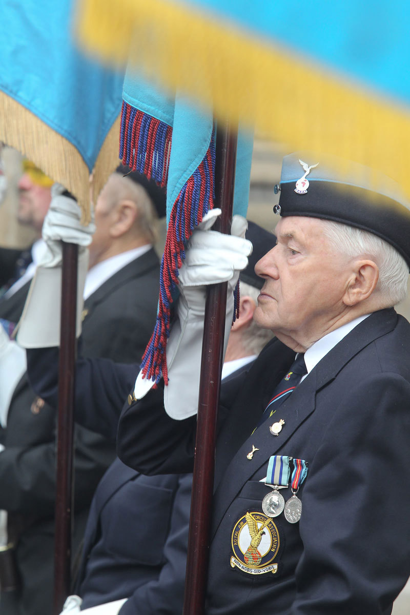 Veterans outside the Abbey before the service