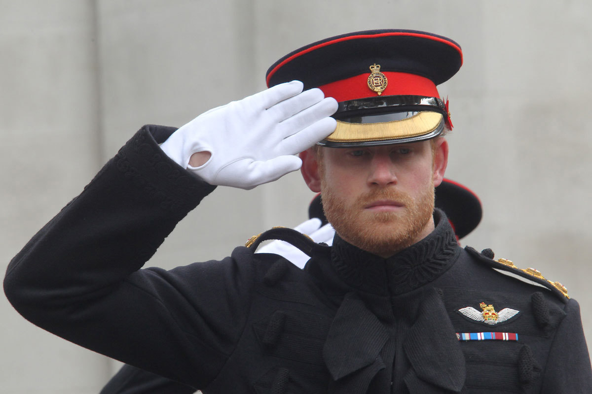 Prince Harry salutes