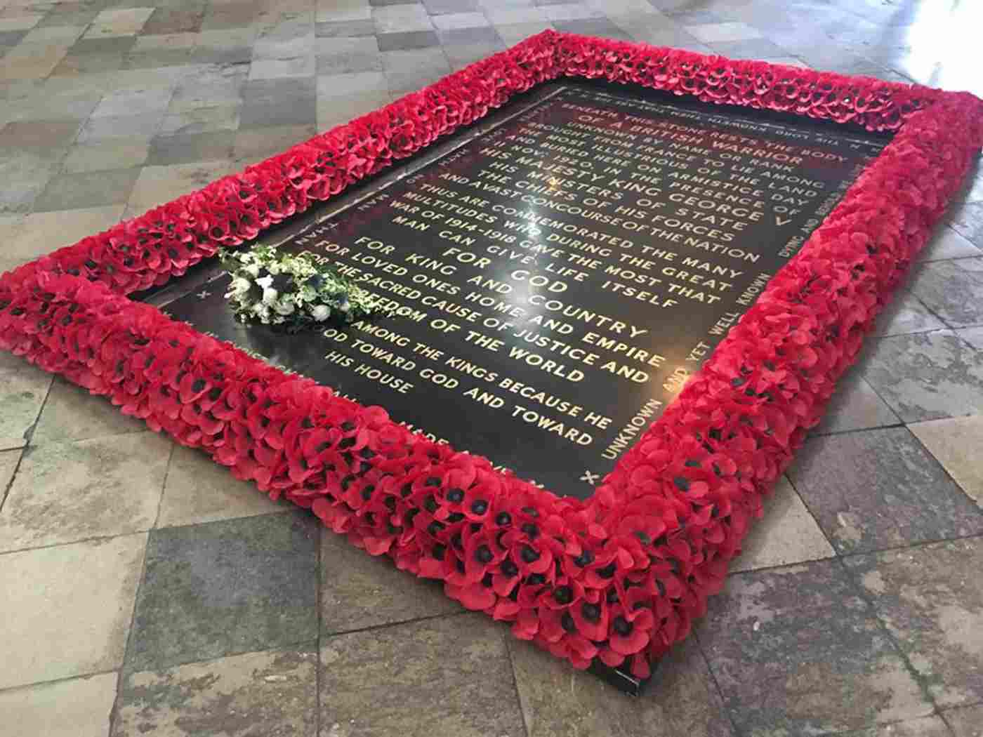 Princess Eugenie's bouquet on the Grave of the Unknown Warrior