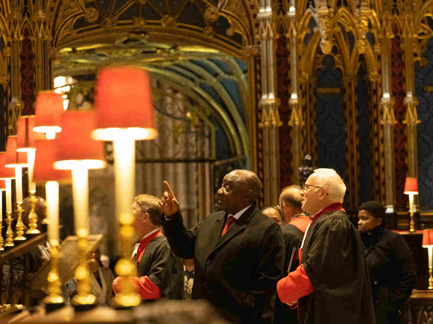 The Dean and President Ramaphosa in the quire