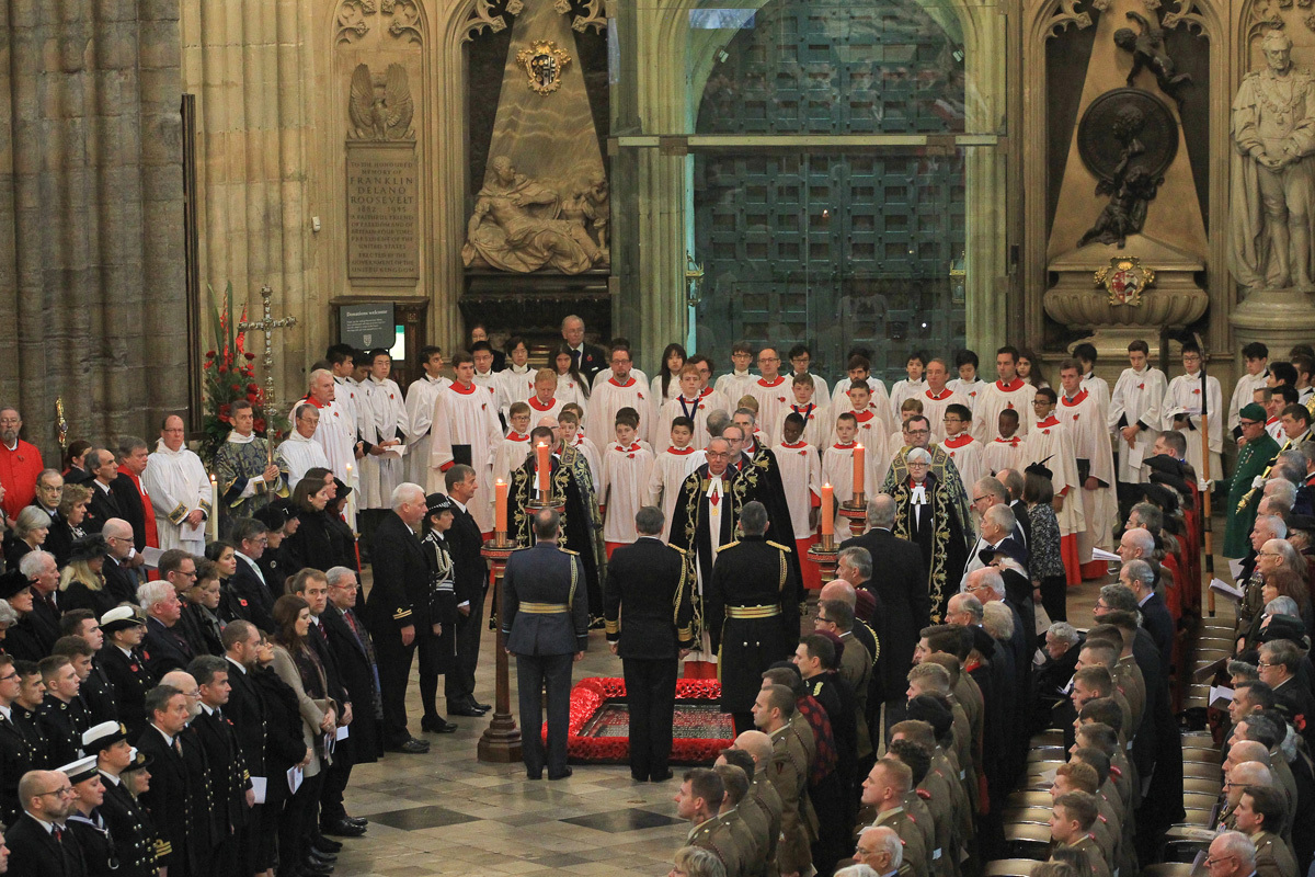Two minutes' silence was held after a procession to the Grave of the Unknown Warrior