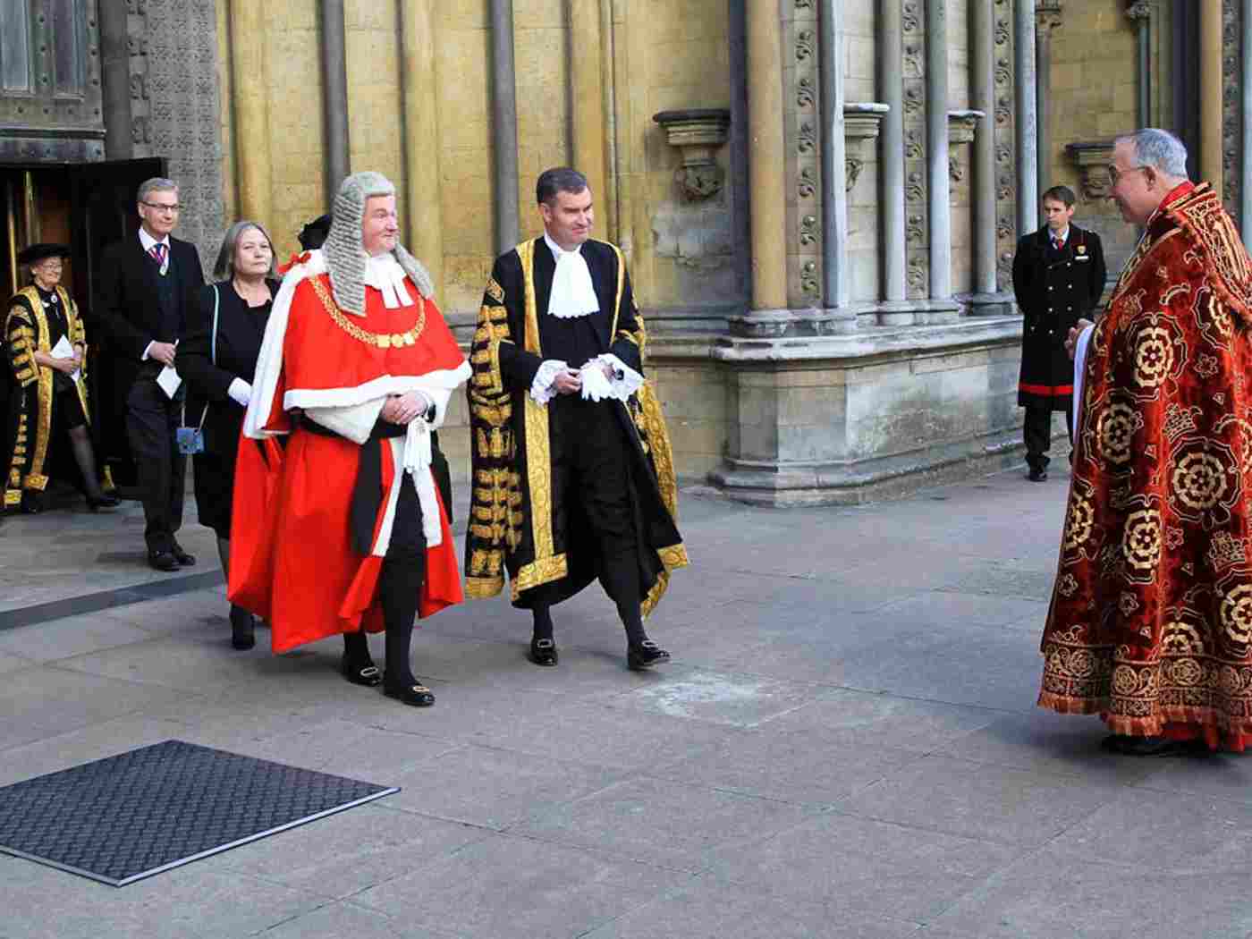 The procession leaves the Abbey Church after the service